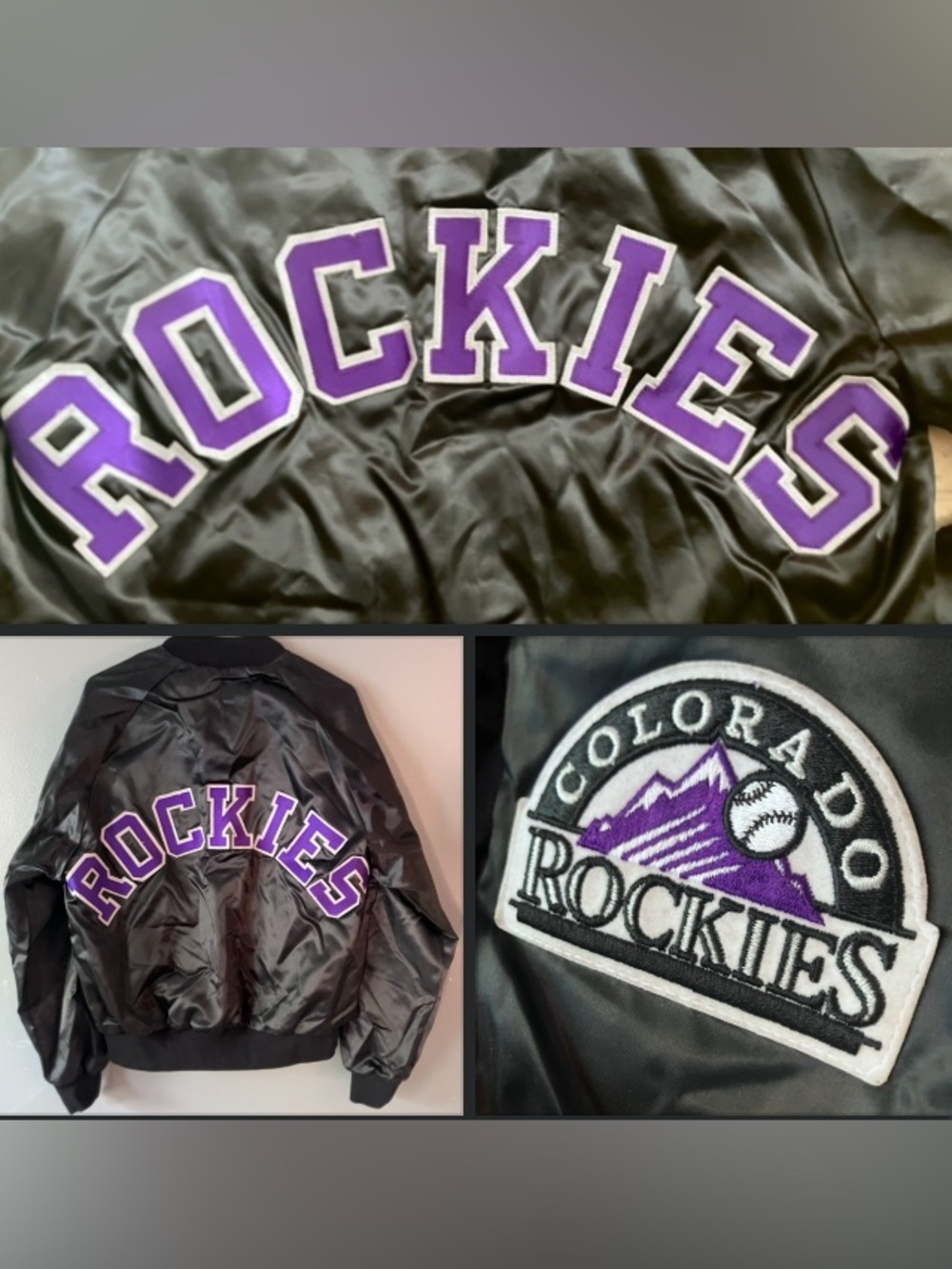 Vintage Satin Locker Line Jacket Colorado Rockies Inaugural Season 1993 MLB MED